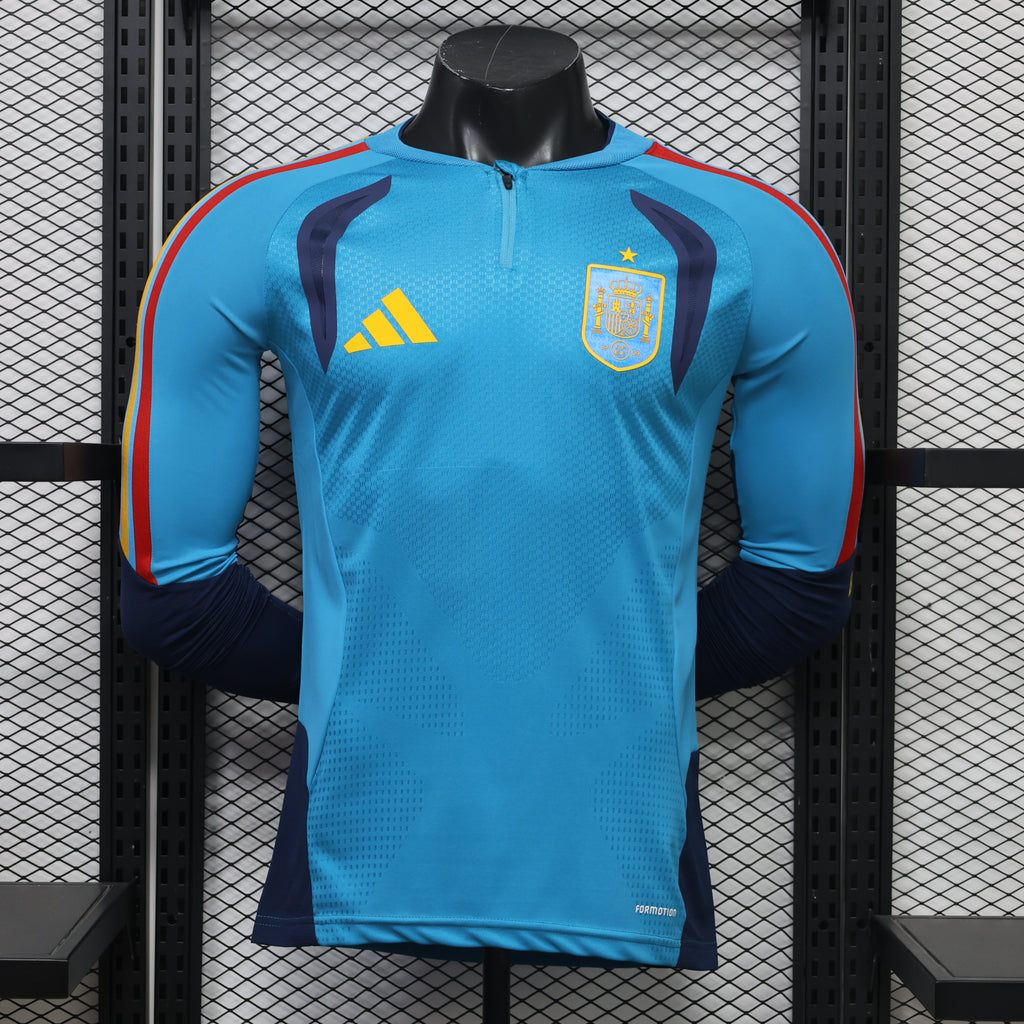 Spain 2026 Blue ¼  Zip Player Version Training Top