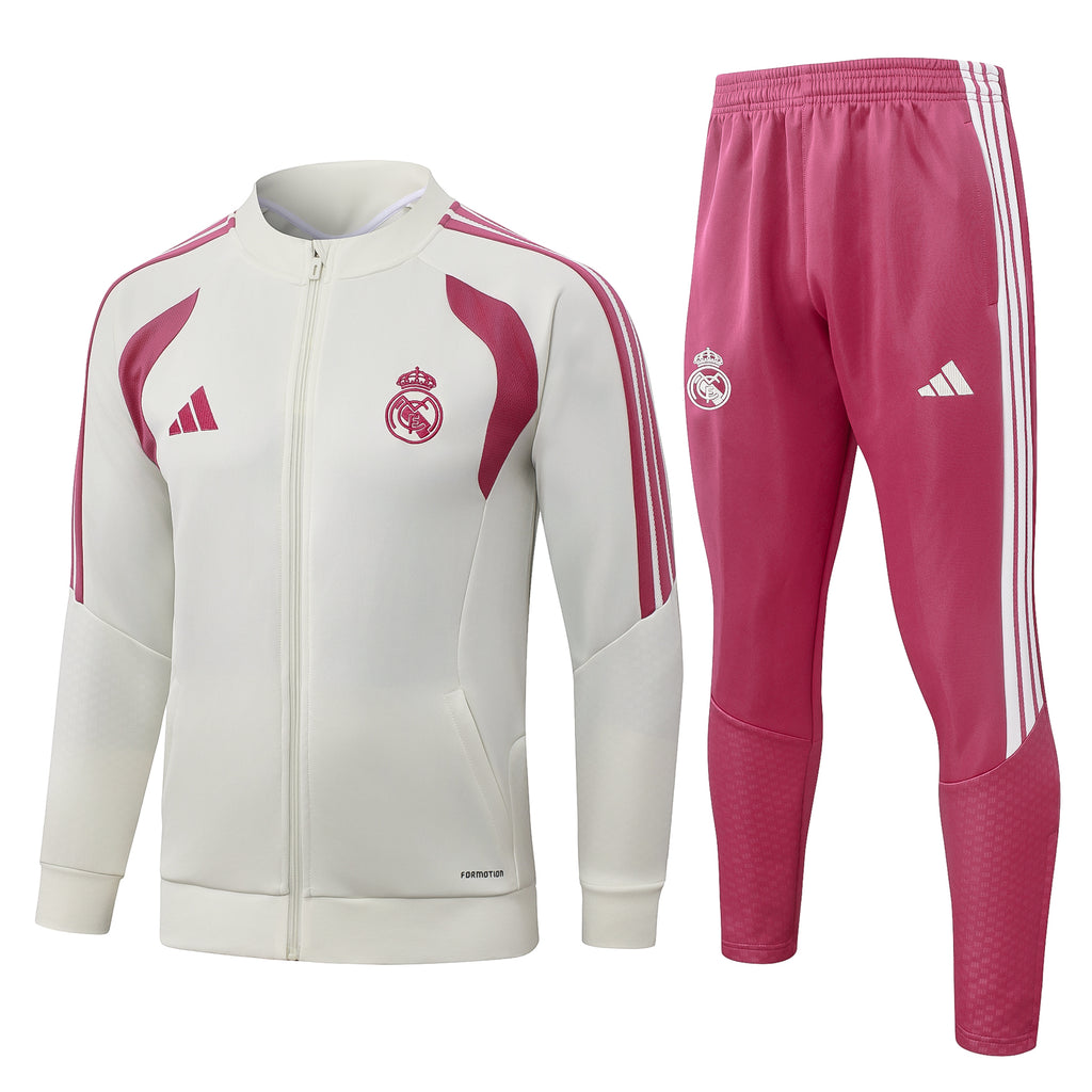 Real Madrid 2026/27 White/Pink Tracksuit  | Adult + Kids Sizes
