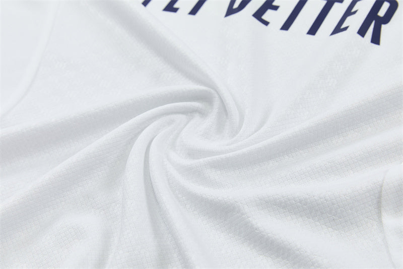 White training fabric closeup with smooth knit texture