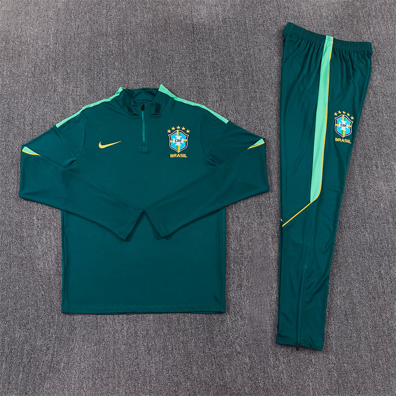 Brazil 2026/27 Green ¼  Zip Training Set | Adult + Kids Sizes
