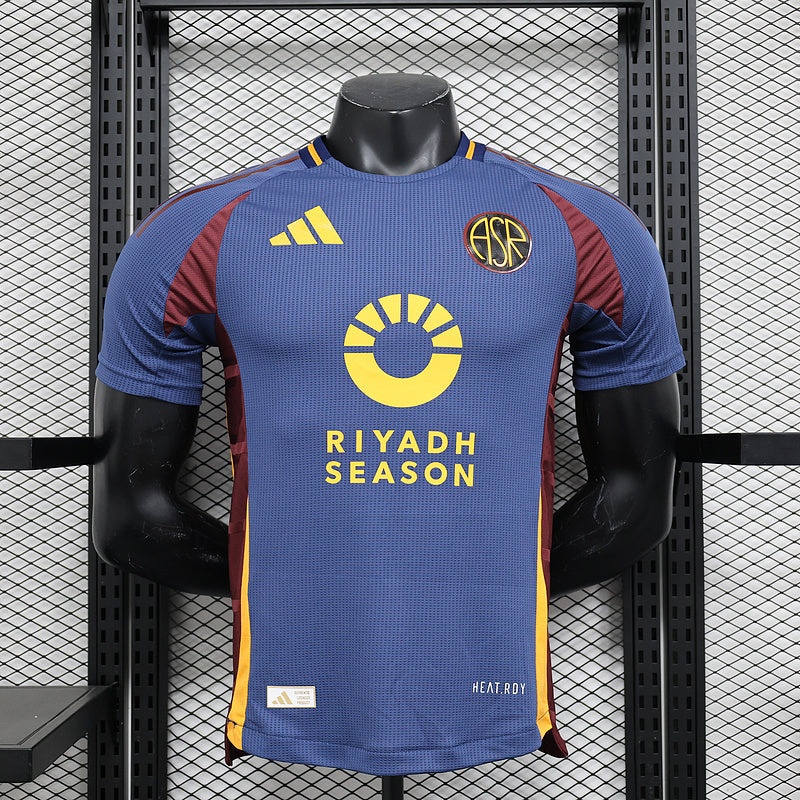 Blue soccer jersey with gold adidas logo, ACR crest, and R I Y A D H SEASON text