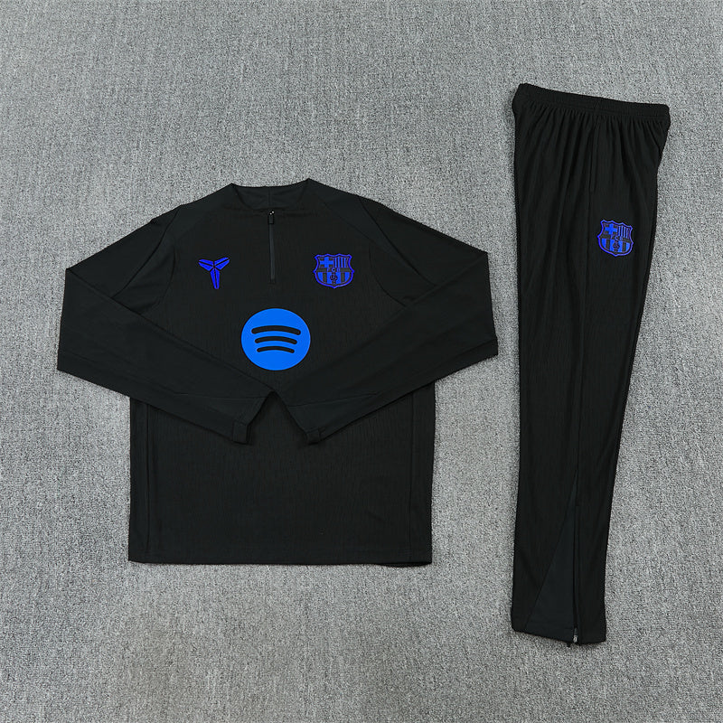 Barcelona 2025/26 Black Kobe ¼ Zip Training Set | Adult + Kids Sizes