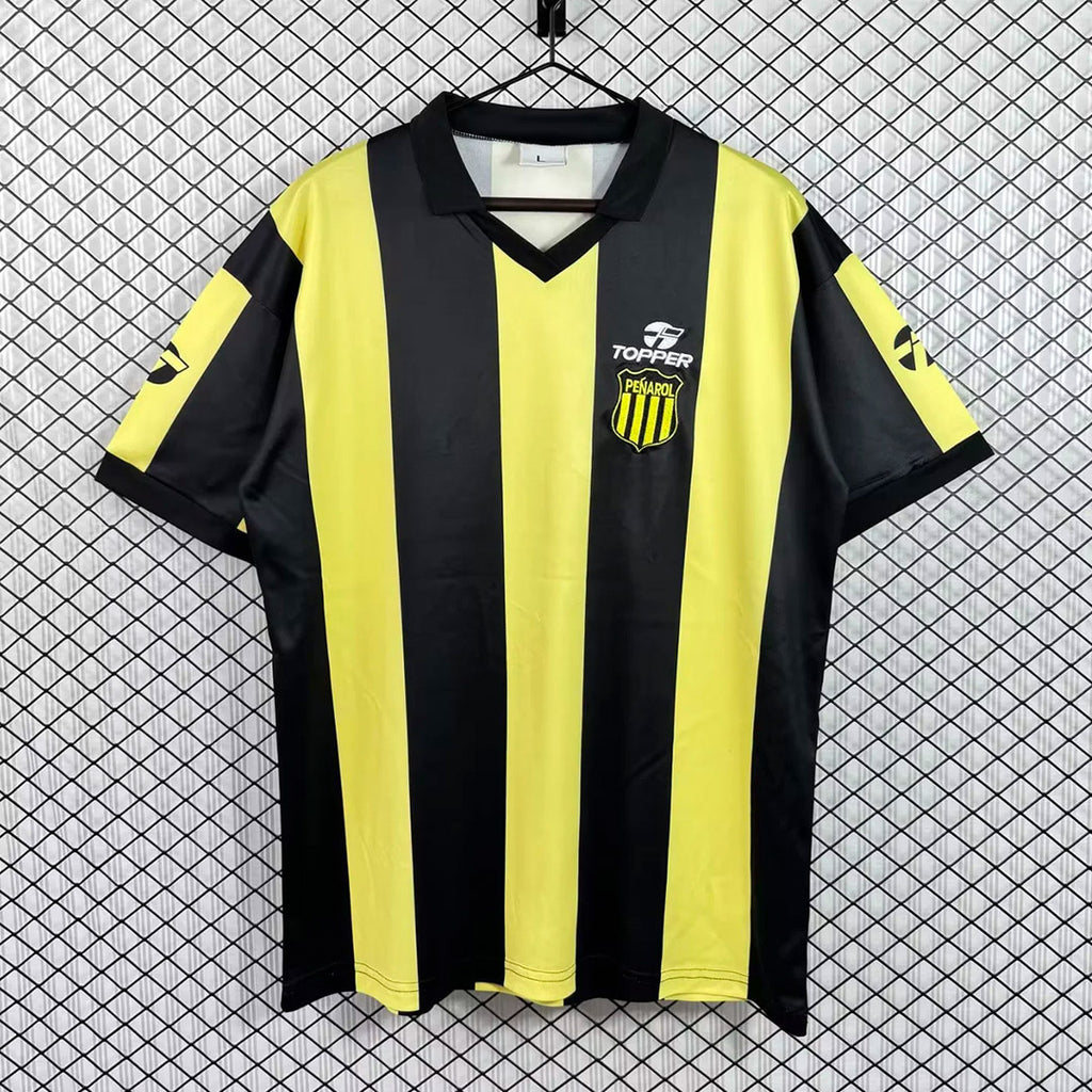 Black and yellow striped football jersey, V-neck, short sleeves with club crest