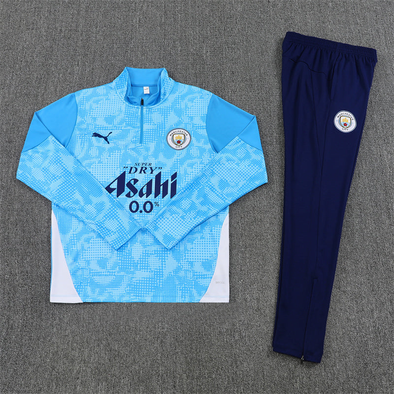 Manchester City 2025/26 Blue ¼ Zip Training Set | Adult + Kids Sizes