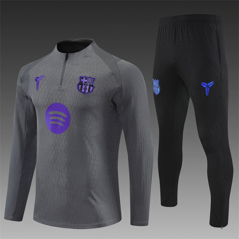 Barcelona 2025/26 Grey Kobe ¼ Zip Training Set | Adult + Kids Sizes