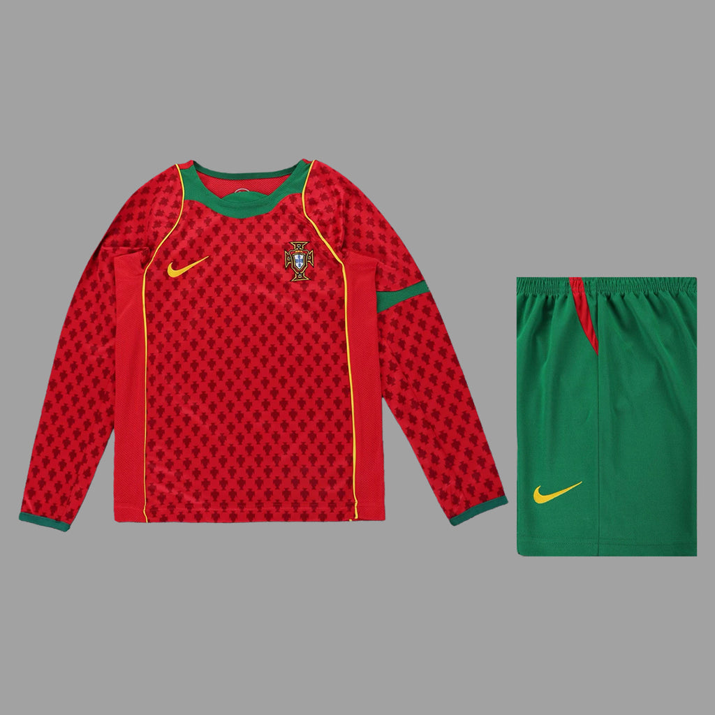 Portugal 2004 Home Long Sleeve - Retro Kid Kit