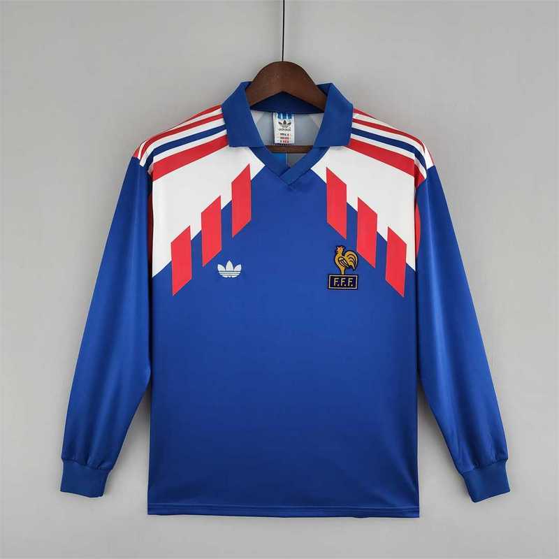 France 1988 Home Long Sleeve - Retro