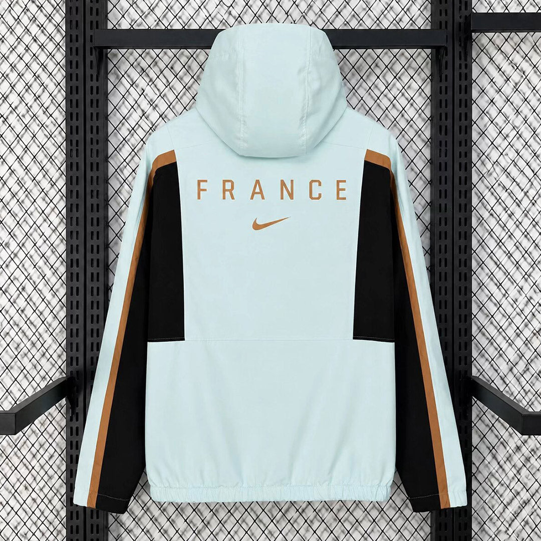 France 2026 Light Blue Hooded Windbreaker