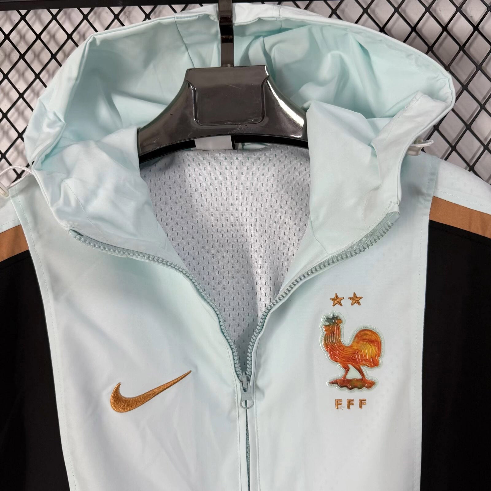 France 2026 Light Blue Hooded Windbreaker
