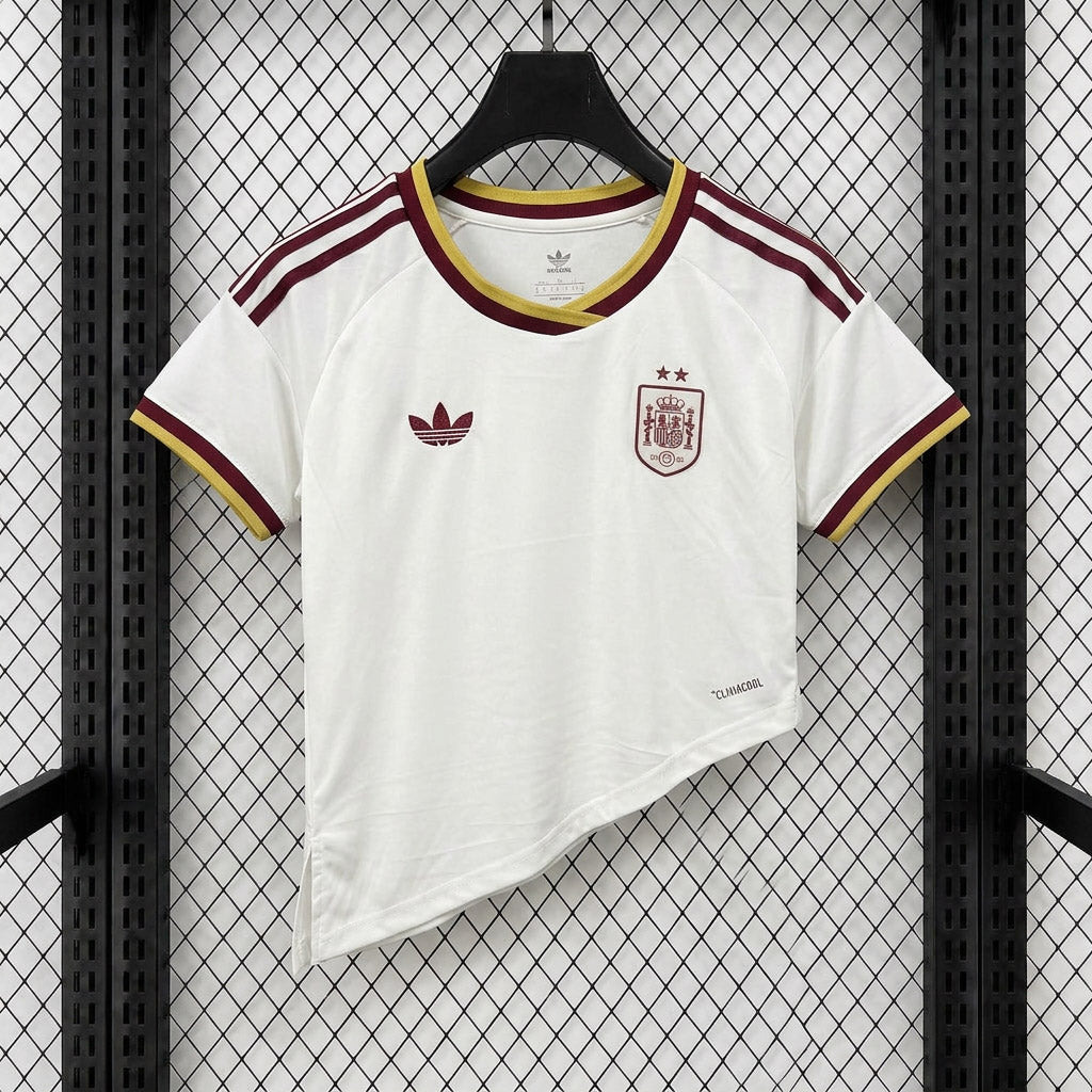 Spain 2026 Away 2 Stars Women Asymmetric Hem Crop - Women's Fit