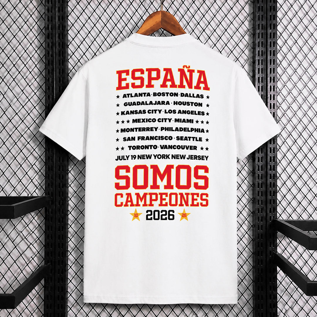 Spain 2026 White Campeones Casual T-Shirt