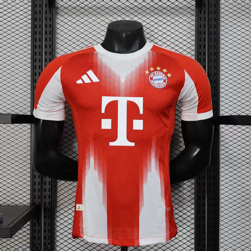 Bayern Munich home football jersey, red with white sleeves and TC sponsor