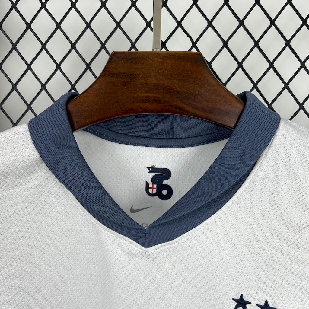 White Inter Milan away fan jersey collar and shoulder detail with crest