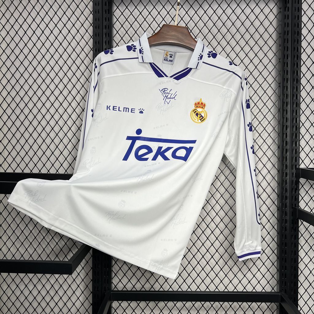 Real Madrid 1994/96 Home Long Sleeve - Retro