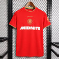Red Middlesbrough home fan football shirt, yellow-trim collar, front crest