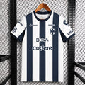Navy and white striped football jersey with BBVA codere sponsor, short sleeves