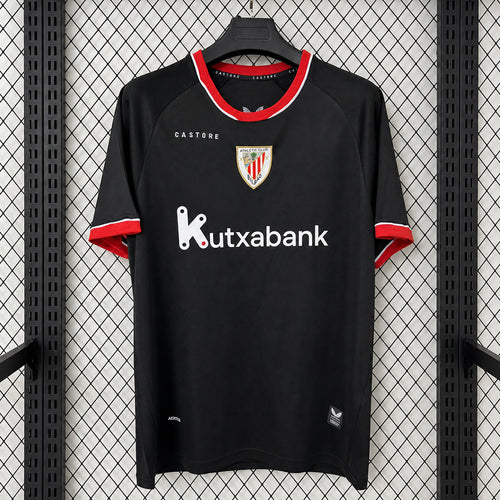 Black Athletic Bilbao 2026/27 away fan jersey with red trim, crest, Kutxabank sponsor