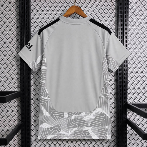 Arsenal 2026/27 goalkeeper fan jersey, light grey with black shoulder stripes