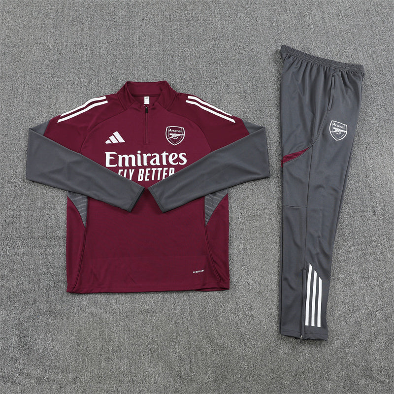Arsenal 2025/26 Maroon ¼ Zip Training Set | Adult + Kids Sizes