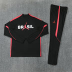 Brazil 2026/27 Black/Red Jordan ¼  Zip Training Set | Adult + Kids Sizes