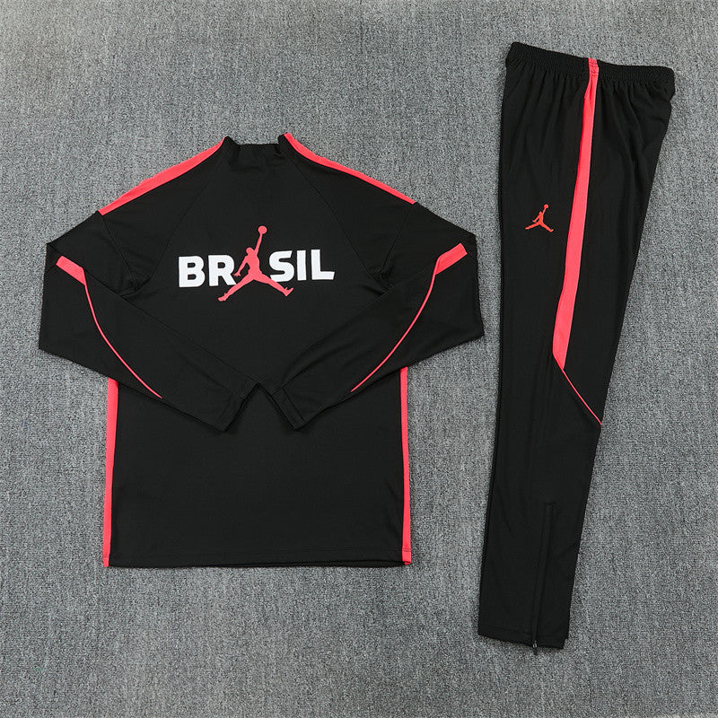 Brazil 2026/27 Black/Red Jordan ¼  Zip Training Set | Adult + Kids Sizes
