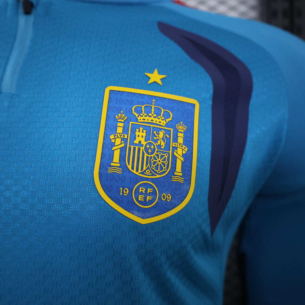 Spain 2026 Blue ¼  Zip Player Version Training Top