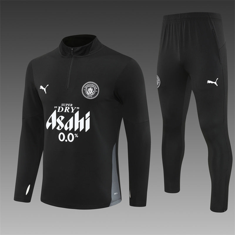 Manchester City 2025/26 Black ¼ Zip Training Set | Adult + Kids Sizes