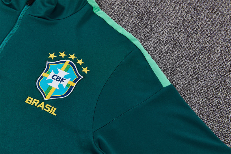 Brazil 2026/27 Green ¼  Zip Training Set | Adult + Kids Sizes