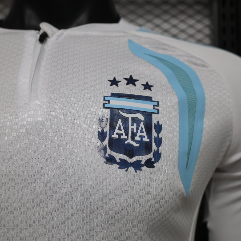 Argentina 2026 White ¼  Zip Player Version Training Top