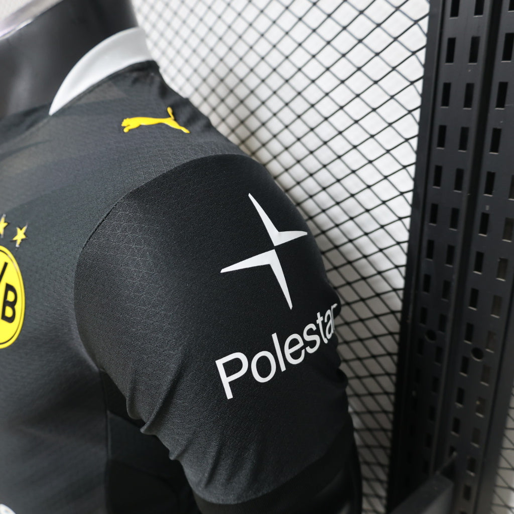 Borussia Dortmund away football jersey (player version) with Polestar logo and yellow PUMA cat on sleeve