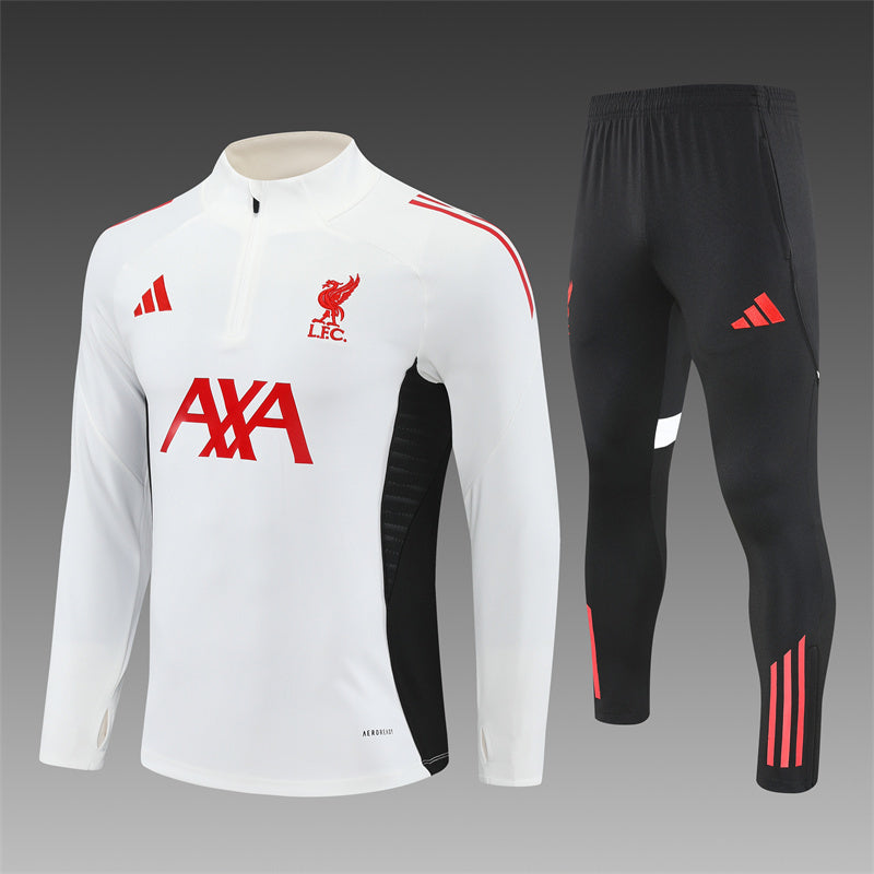 Liverpool FC 2025/26 White ¼  Zip Training Set | Adult + Kids Sizes