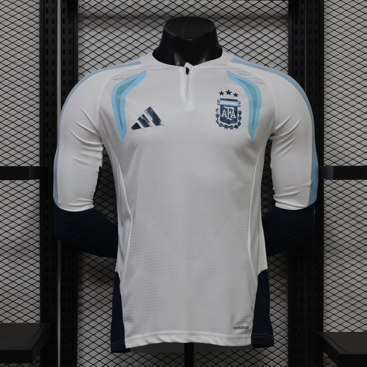 Argentina 2026 White ¼  Zip Player Version Training Top