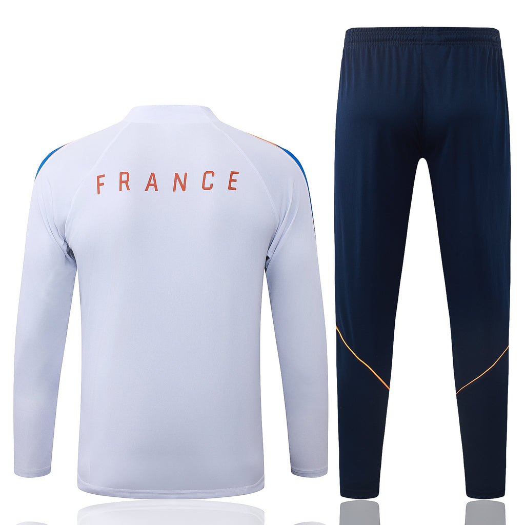 France 2026/27 White Navy ¼  Zip Training Set | Adult + Kids Sizes