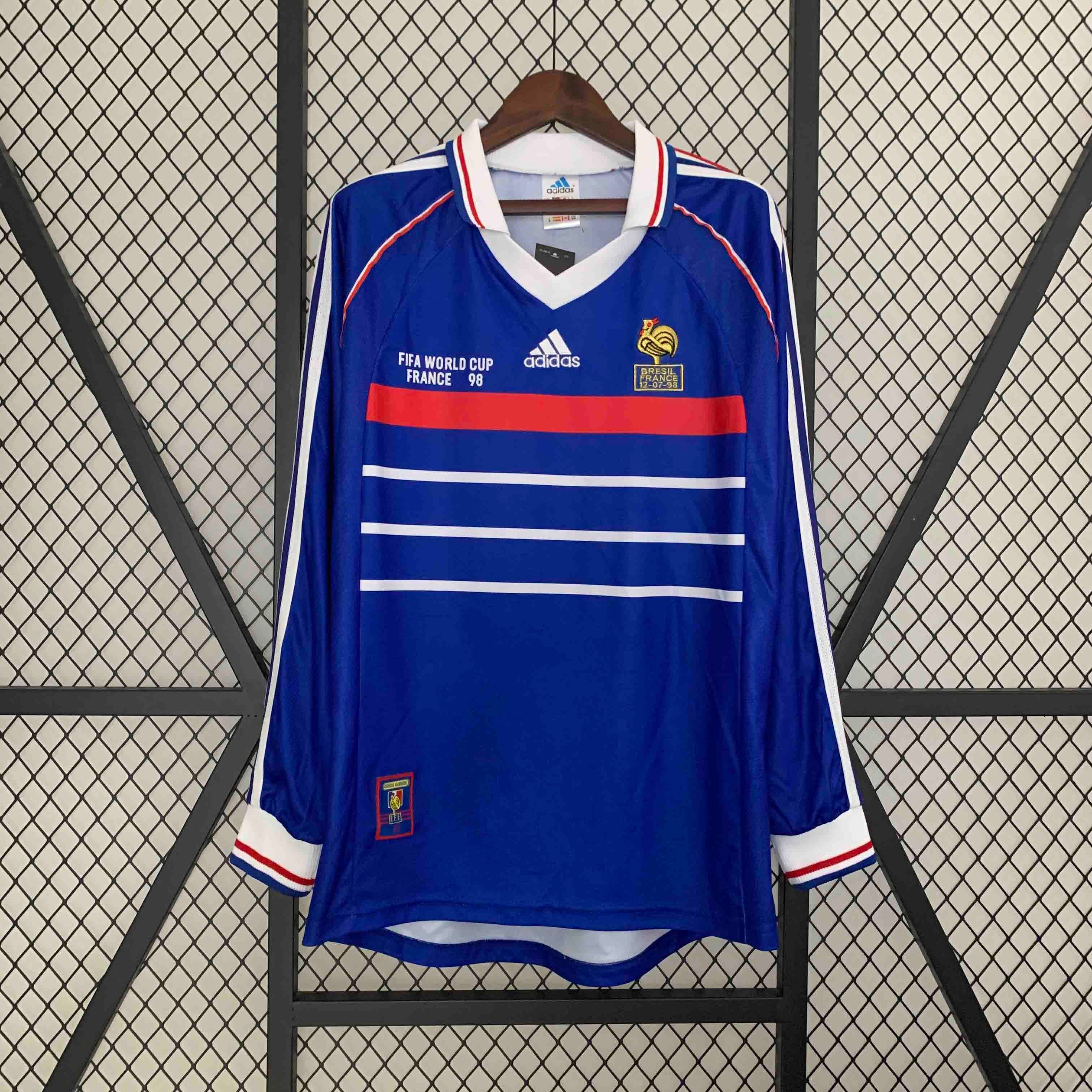 France 1998 Home Long Sleeve - Retro