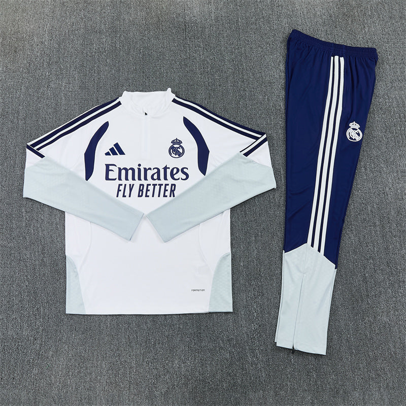 Real Madrid 2026/27 White/Navy ¼  Zip Training Set | Adult + Kids Sizes