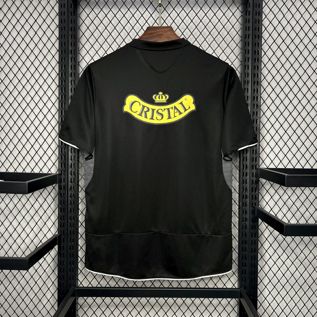 Black football jersey with Cristal logo on the chest, short sleeves