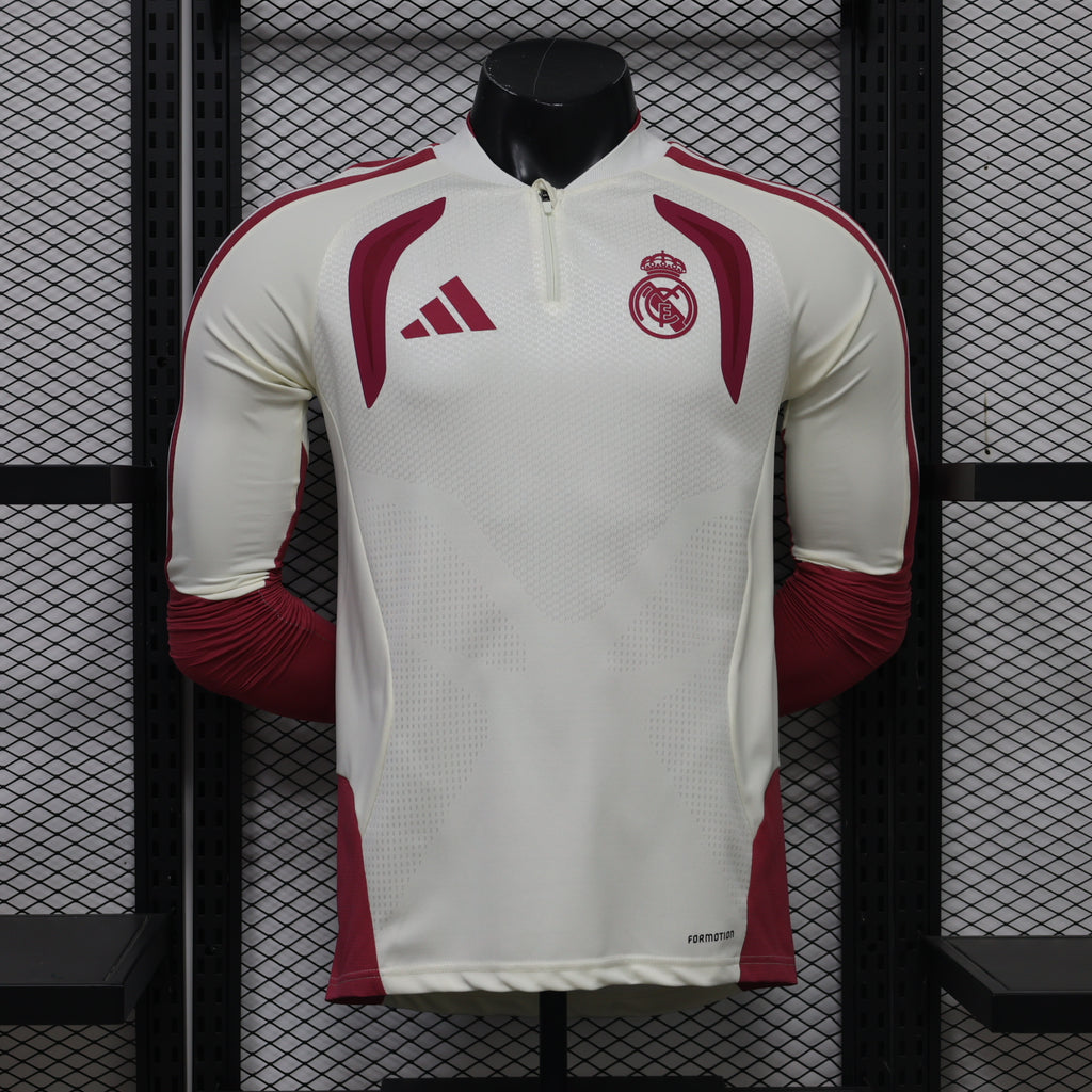 Real Madrid 2026/27 White/Pink ¼  Zip Player Version Training Top