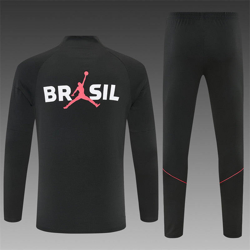 Brazil 2026/27 Black/Red Jordan ¼  Zip Training Set | Adult + Kids Sizes