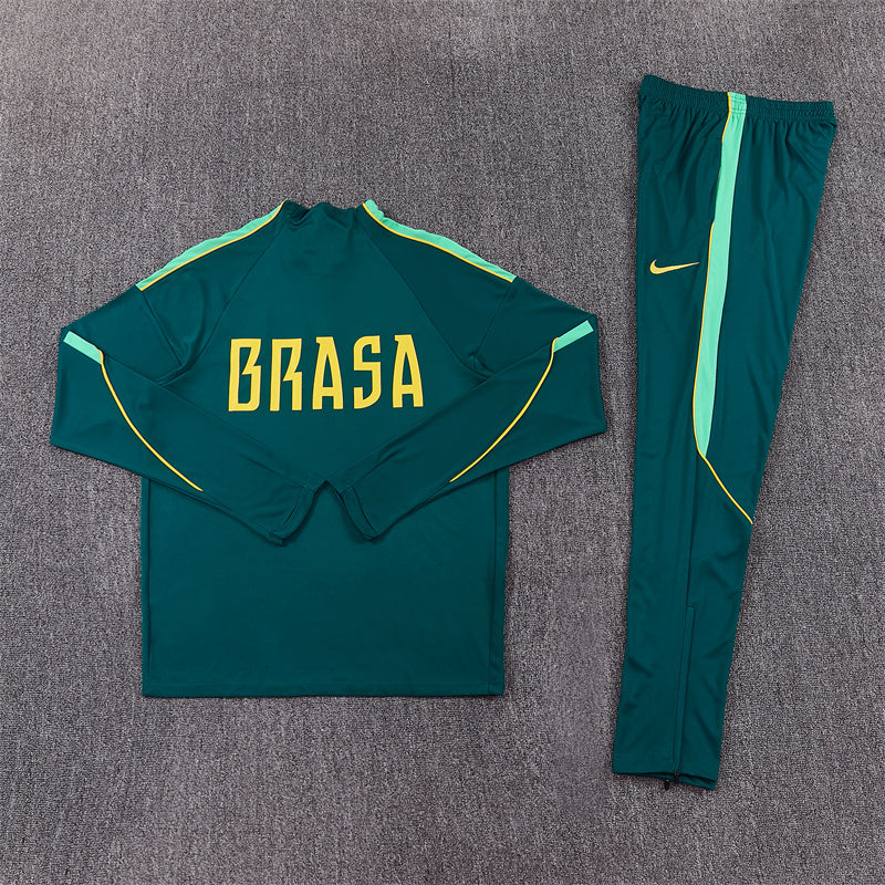 Brazil 2026/27 Green ¼  Zip Training Set | Adult + Kids Sizes