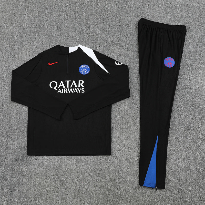 Paris Saint-Germain 2025/26 Black T90 ¼ Zip Training Set | Adult + Kids Sizes
