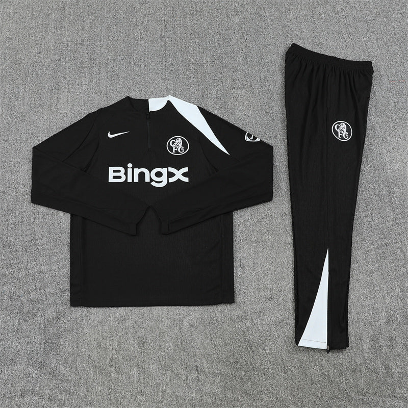 Chelsea 2025/26 Black T90 ¼ Zip Training Set | Adult + Kids Sizes