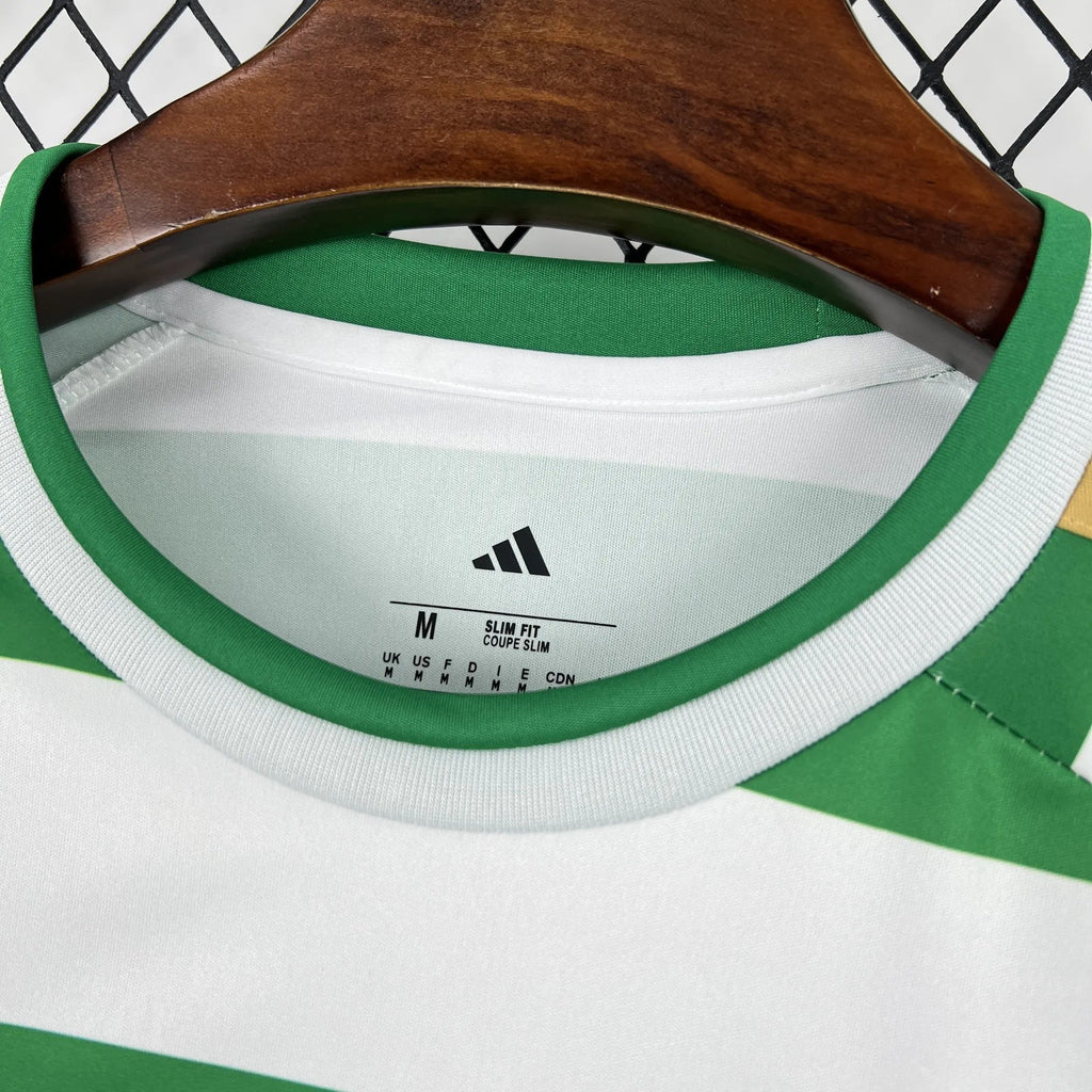 Football shirt collar with adidas logo and size label M Slim Fit