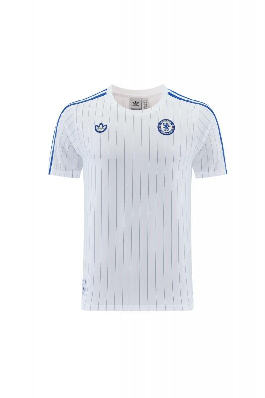 Chelsea 2025/26 White/Blue Casual Shirt + Shorts Set