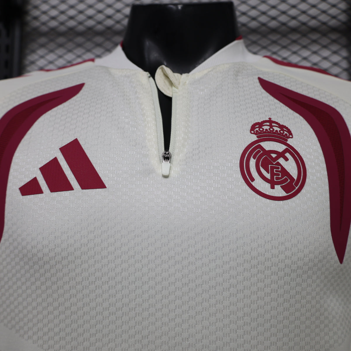 Real Madrid 2026/27 White/Pink ¼  Zip Player Version Training Top