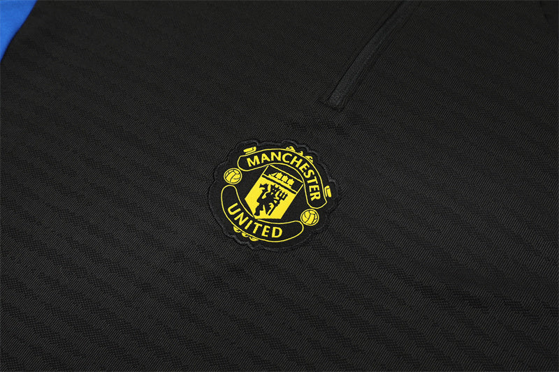 Manchester United 2025/26 Black ¼ Zip Training Set | Adult + Kids Sizes