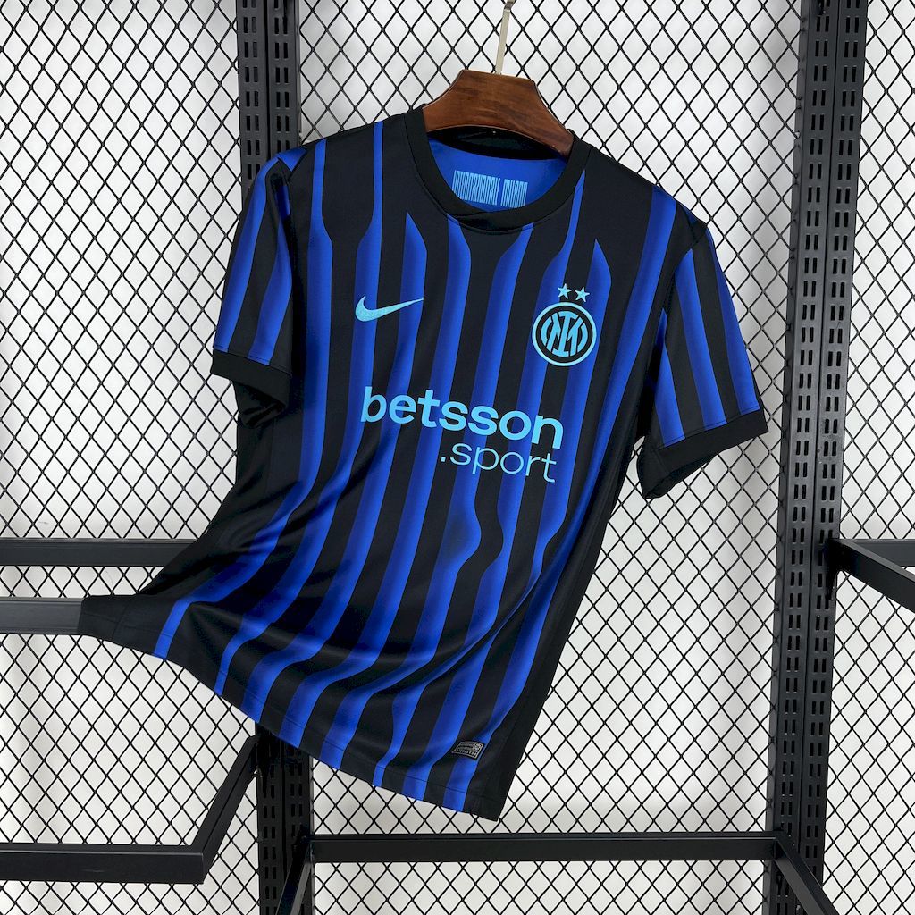 Inter Milan fan jersey with blue-and-black vertical stripes, betsson sponsor, Inter crest
