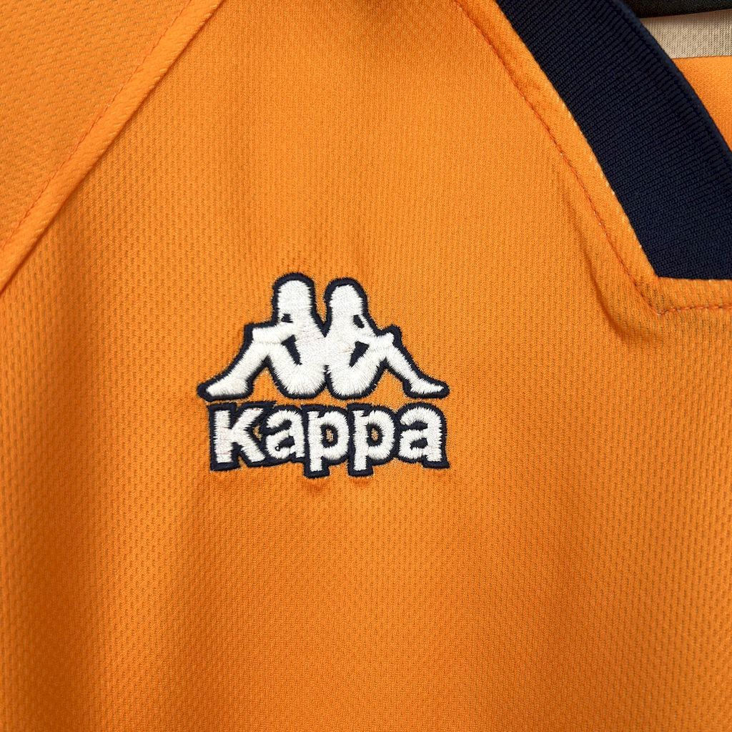 Porto away retro football jersey Kappa logo patch on orange fabric