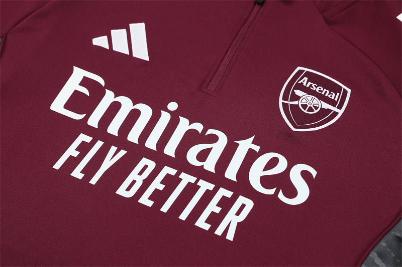 Arsenal 2025/26 Maroon ¼ Zip Training Set | Adult + Kids Sizes