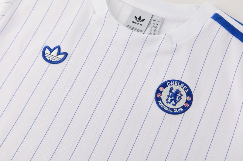 Chelsea 2025/26 White/Blue Casual Shirt + Shorts Set