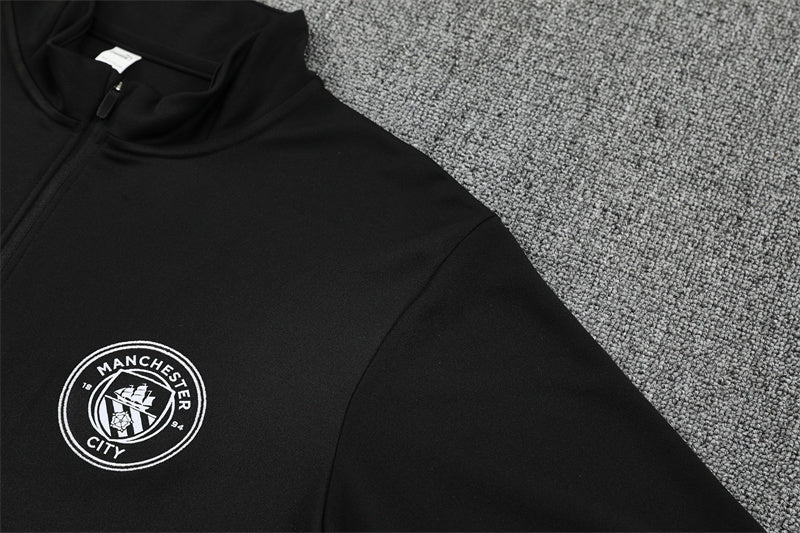 Manchester City 2025/26 Black ¼ Zip Training Set | Adult + Kids Sizes
